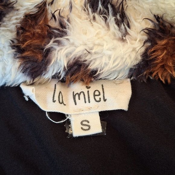 La Miel Leopard Print Faux Fur Mob Wife Plushy Lined Jacket Oversized Small - Picture 5 of 8